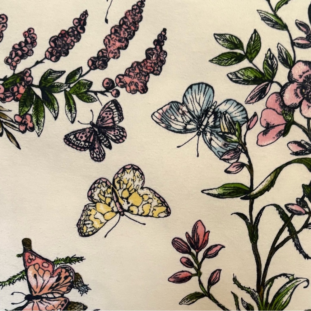 Talbots Cotton Butterfly Floral Shirt Sz Large